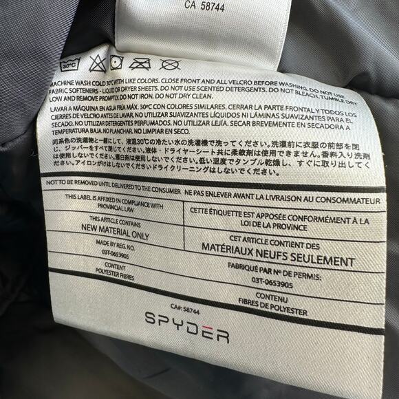 Spyder Leader Full Zip Insulated Winter Jacket Blue Black Colorblock Youth 14 - Picture 14 of 16